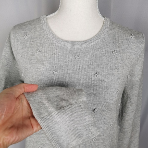 Maine New England Grey Petite Fleur Sweater - Picture 3 of 7